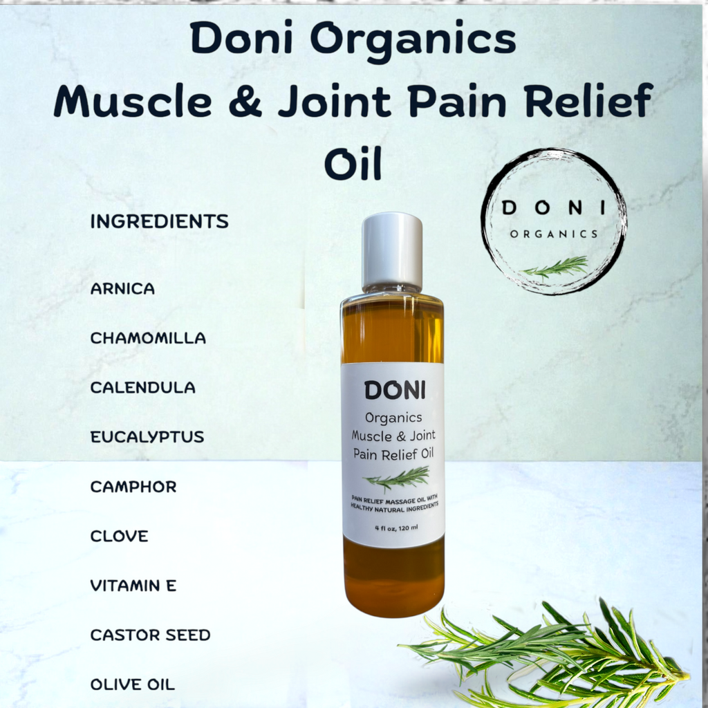 Organic Pain Relief Massage Oil - Natural Muscle & Joint Relief with Arnica