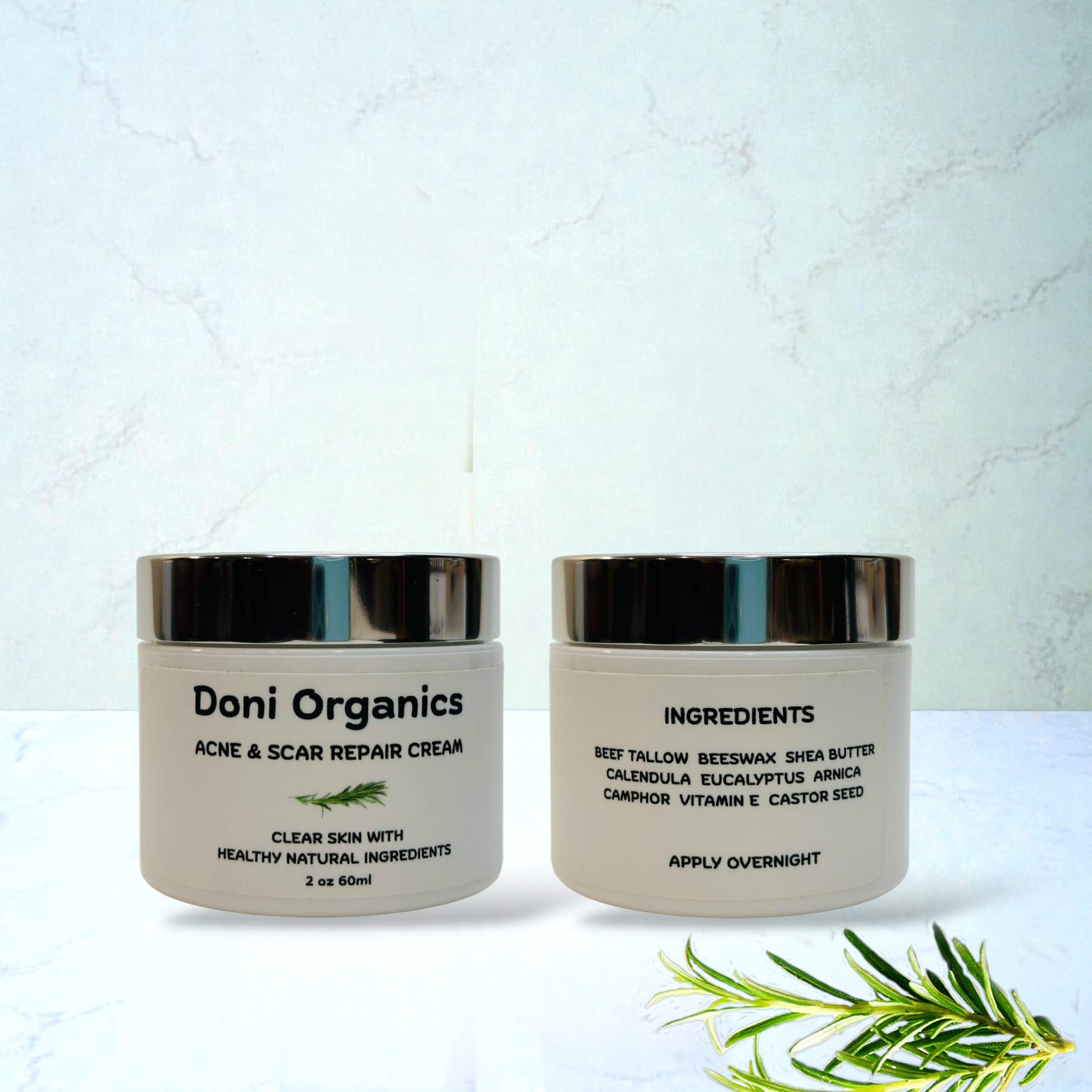 Doni Organics acne and scar repair cream  with all natural organic ingredients 